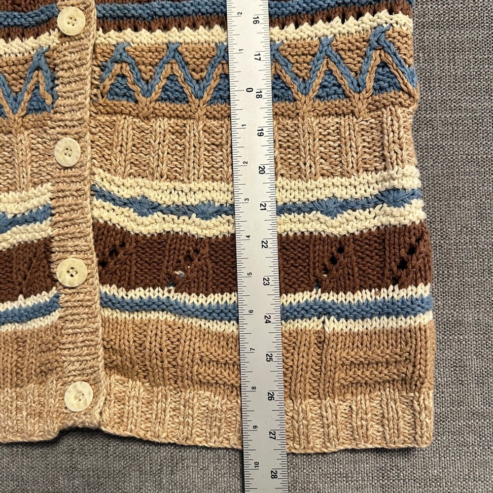 Pendleton Sweater Vest Womens S Brown Fair Isle Ramie Cotton Knit V-Neck - Picture 5 of 8
